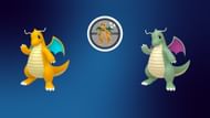 Regular and shiny Dragonite (Image via TPC)